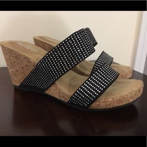 Skechers size 9 cork heel wedge sandal